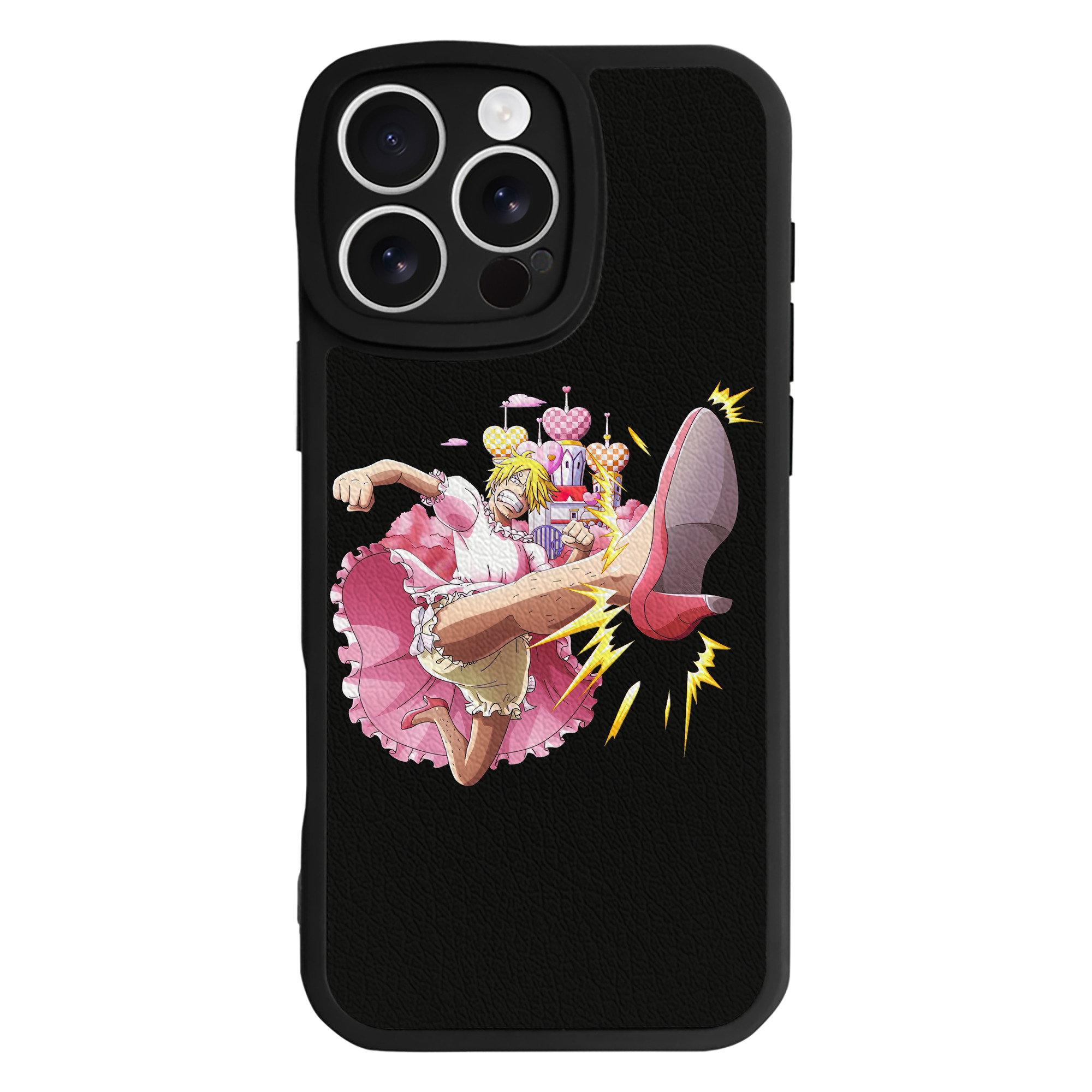 （画像用） ワンピース サンジ ONE PIECE Sanji 【iPhone 16シリーズ対応】シリコンスマホケース（レザー調） 材質：シリコン
